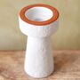 Stamped White And Terracotta Candlestick Holder, thumbnail 9 of 10