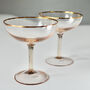Pair Of Retro Pink Champagne Glasses, thumbnail 2 of 7