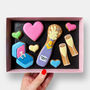 Engagement Congratulations Iced Biscuits And Macarons Hamper Gift, thumbnail 2 of 6