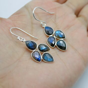 Handmade Labradorite Sterling Silver Earrings, 4 of 10