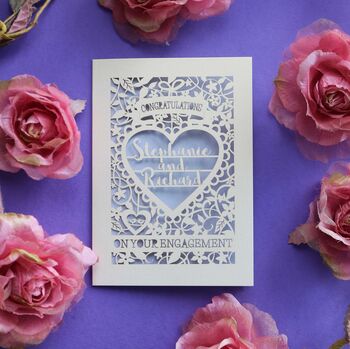 On Your Engagement Personalised Paper Cut Card, 8 of 12