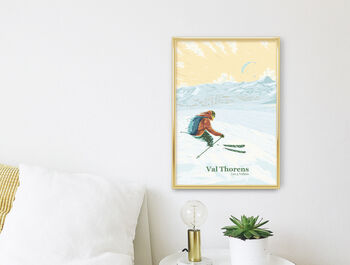 Val Thorens Ski Resort France Travel Poster Art Print, 3 of 8