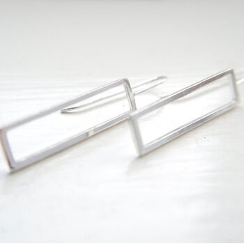 Recycled Silver Frame Threader Earrings, 3 of 4