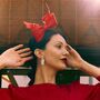 Sculptural Red Bow Fascinator 'Ava', thumbnail 1 of 11