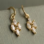Dainty Drop Jewel Sterling Silver Gold Stud Earrings, thumbnail 1 of 9