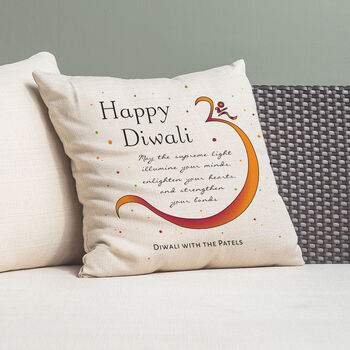 Personalised Diwali Om Symbol Cushion Cover, 2 of 3
