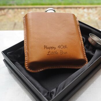 Golf Lover's Personalised Hip Flask In Gift Box, 2 of 12