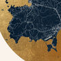 Ibiza Map Print: Gold Leaf Circular Screen Print, thumbnail 5 of 5