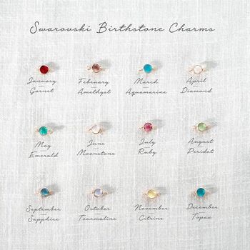 Personalised Initial Disc And Birthstone Bracelet, 10 of 12
