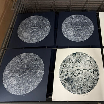 London Map Print: Gold Leaf Circular Screen Print, 5 of 6