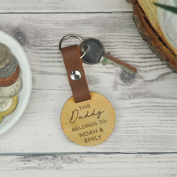 Personalised 'This Daddy Belongs To:' Keyring For Dad, 3 of 7