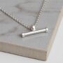 Sterling Silver T Bar Necklace, thumbnail 5 of 9