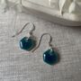 Tiny Turquoise Ceramic Hexagon Dangles, thumbnail 3 of 7