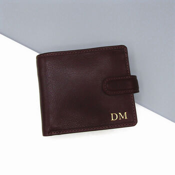 Personalised Initial Men's Rfid Leather Trifold Wallet, 2 of 6