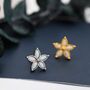 Fire Opal Flower Stud Earrings In Sterling Silver, thumbnail 5 of 12