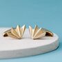 Geometric 9ct Gold Cufflinks. Fan Shape, thumbnail 5 of 6