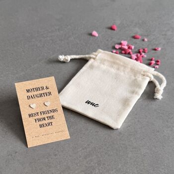 Mother And Daughter Sterling Silver Heart Earrings, 10 of 11