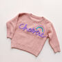 Personalised Kids Name Rainbow Knit Jumper Hand Felted, thumbnail 3 of 11