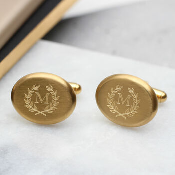 Personalised Initial Oval Cufflinks, 2 of 6