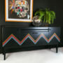 Vintage Cocktail Cabinet With Metallic Geometric Design, thumbnail 2 of 6