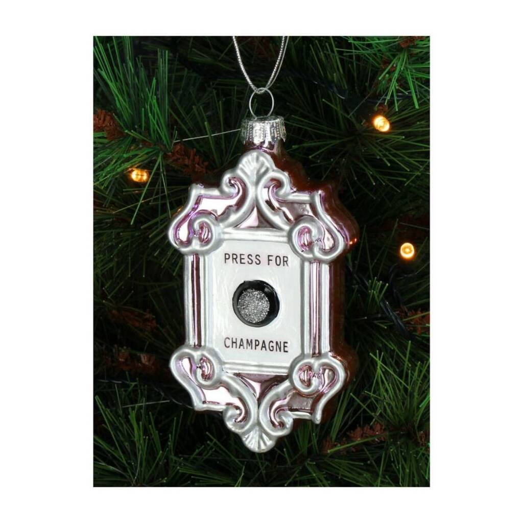 Press For Champagne Lilac Glass Tree Decoration, 1 of 3