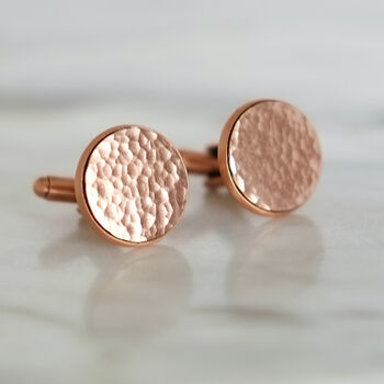 Hammered Solid Bronze Or Copper Cufflinks, 6 of 11