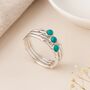 Sterling Silver Green Magnesite Turquoise Stacking Ring Set – Three Rings, thumbnail 1 of 5