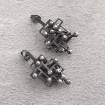 Mindfulness Calming Silver Stud Earrings, 3 of 7