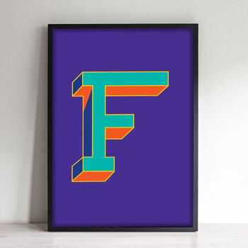 Letter F Print Alphabet Initial Personalised Art Print, 2 of 3