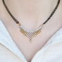 Indian Zircon Mangalsutra Black Bead Earring And Necklace, thumbnail 1 of 9