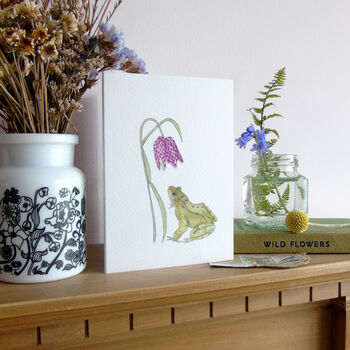 Frog And Fritillary Any Occasion Greetings Card, 3 of 5