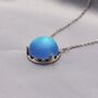 Blue Flash Moonstone Necklace In Sterling Silver, thumbnail 3 of 12