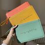 Personalised Saffiano Leather Clutch Bag Zip Pouch, thumbnail 4 of 9
