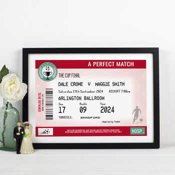 Personalised Football Ticket Wedding Print, 5 of 6