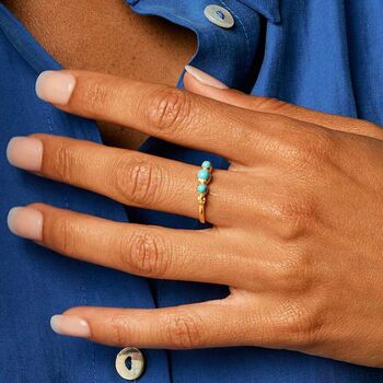 Lakshmi Turquoise Stacking Ring Silver Or Gold Plated, 2 of 9
