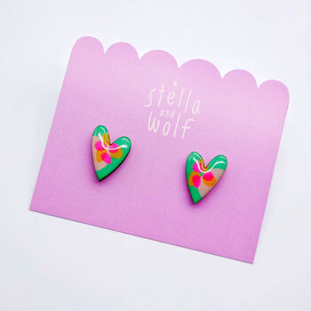 Riso Heart Studs, 5 of 6