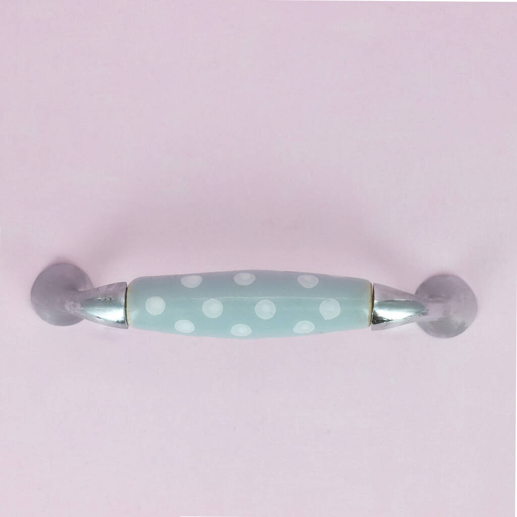 Grey And White Ceramic Kitchen Cupboard Pull Handles By G Decor