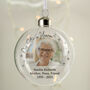 Personalised Photo Upload Memorial Glass Bauble, thumbnail 1 of 3