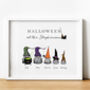 Personalised Halloween Gnome Family Print | Gift For Mum, thumbnail 1 of 3