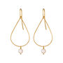 Gold Or Silver Pearl Teardrop Hoop Earrings, thumbnail 2 of 5