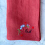 Personalised Forget Me Not Embroidered Linen Napkins, thumbnail 2 of 4