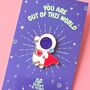 Cartoon Astronaut Enamel Pin Badge, thumbnail 2 of 4