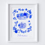 Scenes Of Florence, Italy Blue Tile Inspired Travel Print, thumbnail 12 of 12