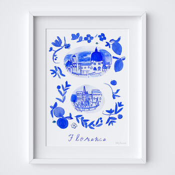 Scenes Of Florence, Italy Blue Tile Inspired Travel Print, 12 of 12