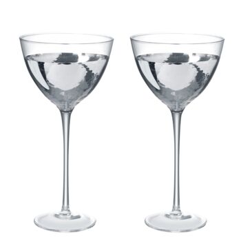 Pair Of Dipped Silver Cocktail Glasses, 3 of 3