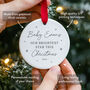 Baby's First Christmas Bauble With Custom Name 2025, thumbnail 3 of 7