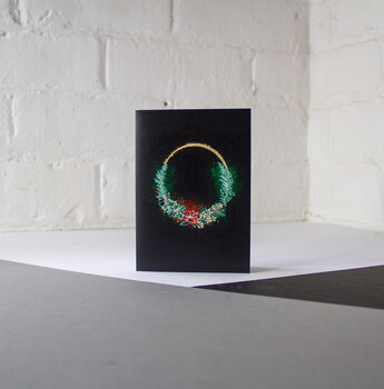 Neon Wreath Christmas Card, 2 of 2