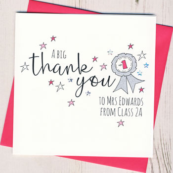 Personalised Rosette Teacher Thank You Card, 2 of 3
