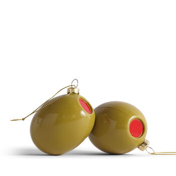 Olive Christmas Decoration, 7cm, 2 of 2