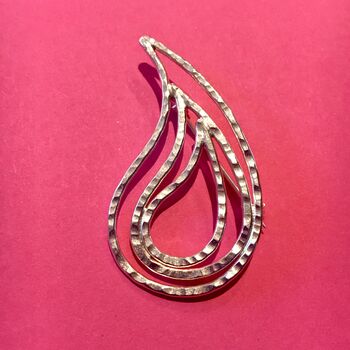 Hammered Paisley Brooch, 6 of 7